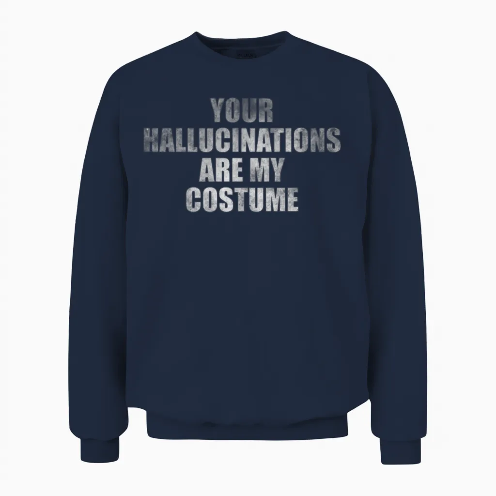 Your Hallucinations Are My Costume Unisex Sweatshirt in Navy
