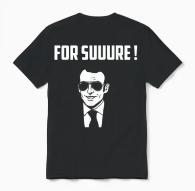 For Sure Emmanuel Macron Glasses Unisex T-Shirt - Black