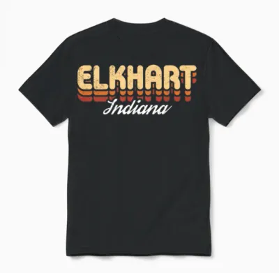 Retro Elkhart Indiana Unisex T-Shirt - Black