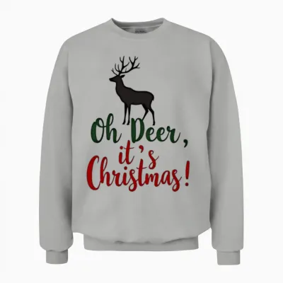 Oh Deer It's Christmas Unisex Sweatshirt - Ash