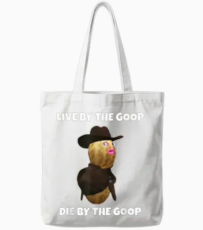 The Burnt Peanut Bungulator Goop Goop Tees Tote Bags - White