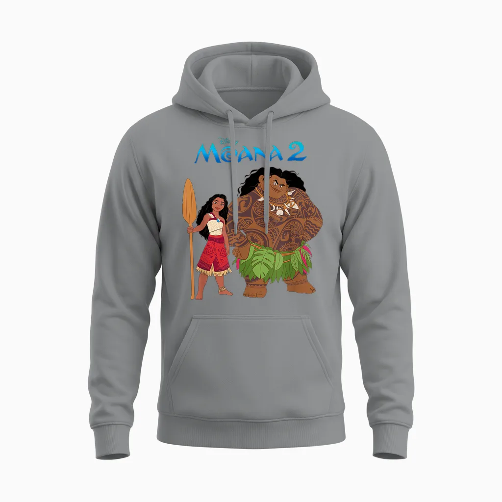 Disney Moana 2 Maui & Moana Oceania Duo T-Shirt, Gray Unisex Hoodie in Sport Grey