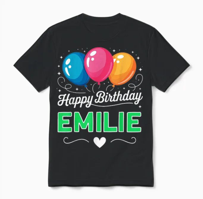 Joyeux Anniversaire En Disant Emilie Unisex T-Shirt in Black