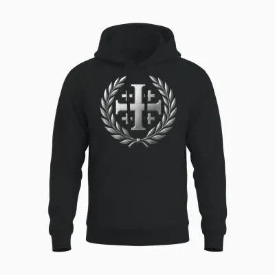 Croix De Jérusalem - Chrétien Catholique Unisex Hoodie - Black