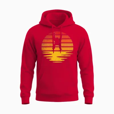Orang Utan Retro Unisex Hoodie - Red