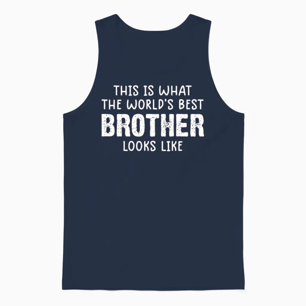 Funny Brother Shirts from Sister Brother Unisex Tank Top in Navy