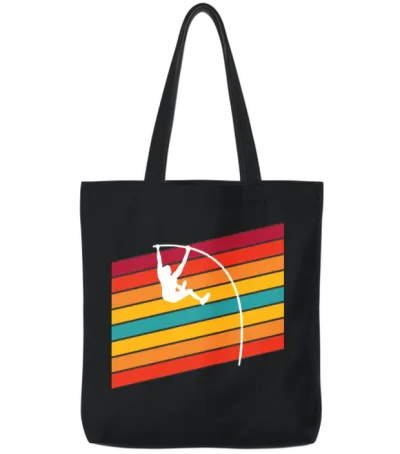 Retro Pole Vault for Pole Vault Athletes Tote Bags - Black