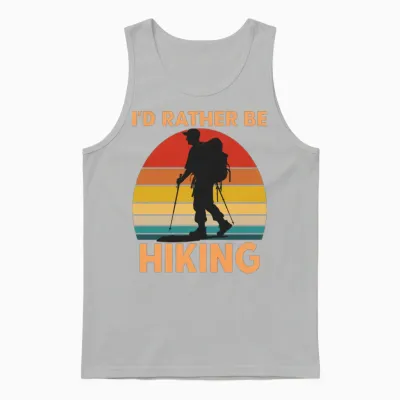 Hiker Id Rather Be Hiking Unisex Tank Top - Ash