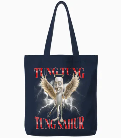 Tung Tung Sahur Tote Bags - Navy