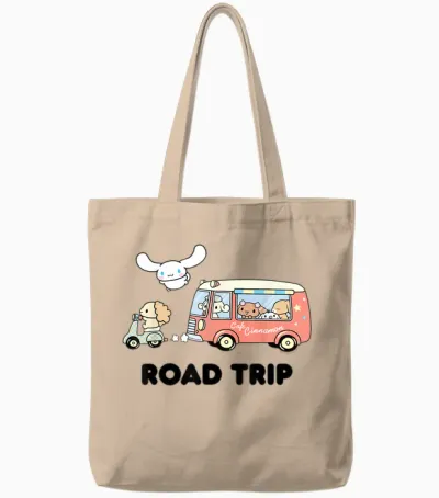 Cinnamoroll Road Trip Tote Bags - Natural