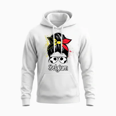Drapeau Belge Joueur De Football Fan De Football Belge Unisex Hoodie - White