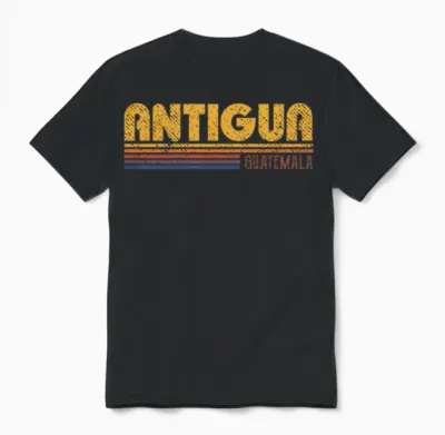 Retro Antigua Guatemala Unisex T-Shirt - Black