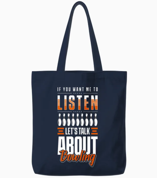 Bowling Ball Bowling Alley Strike Team Tote Bags in Navy