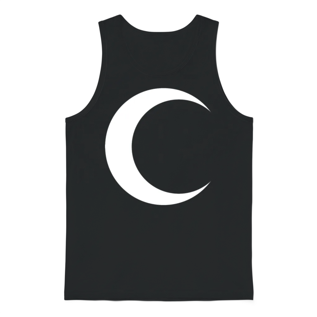 Crescent Moon Unisex Tank Top - Black