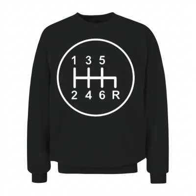 Speed Manual Transmission 6-Speed Gear Stick Unisex Sweatshirt - Black