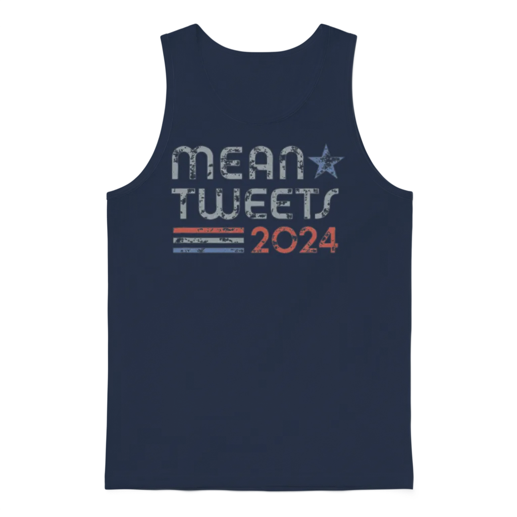 Retro Mean Tweets 2024 Unisex Tank Top - Navy