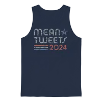 Retro Mean Tweets 2024 Unisex Tank Top - Navy – 1