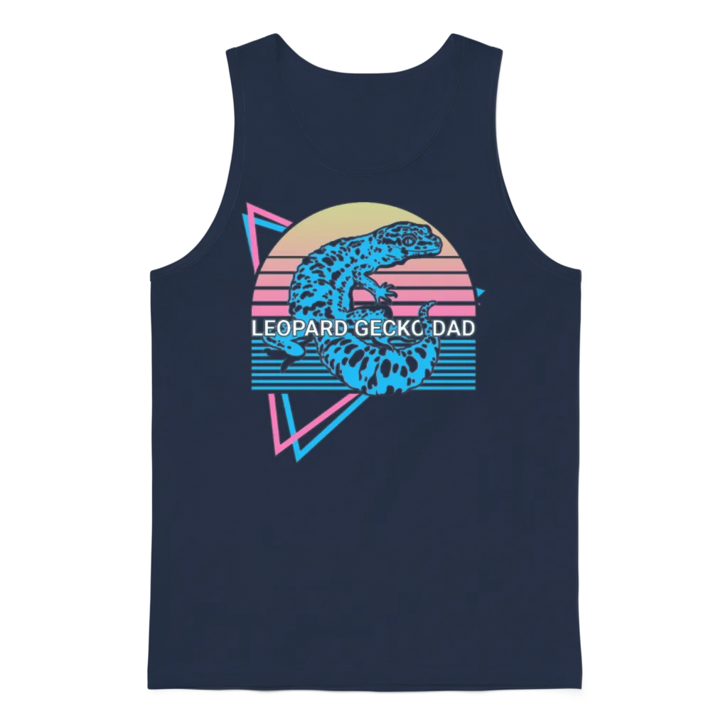 Leopard Gecko Dad Retro โ Reptiles & Exotics Gift Unisex Tank Top - Navy