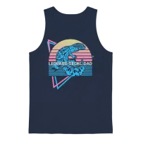 Leopard Gecko Dad Retro — Reptiles & Exotics Gift Unisex Tank Top - Navy – 1