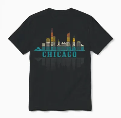 Chicago Illinois Souvenir Gift Unisex T-Shirt - Black