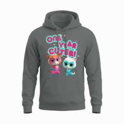 Disney Junior Superkitties Birthday Kitties One Year Cuter Unisex Hoodie - Graphite Heather