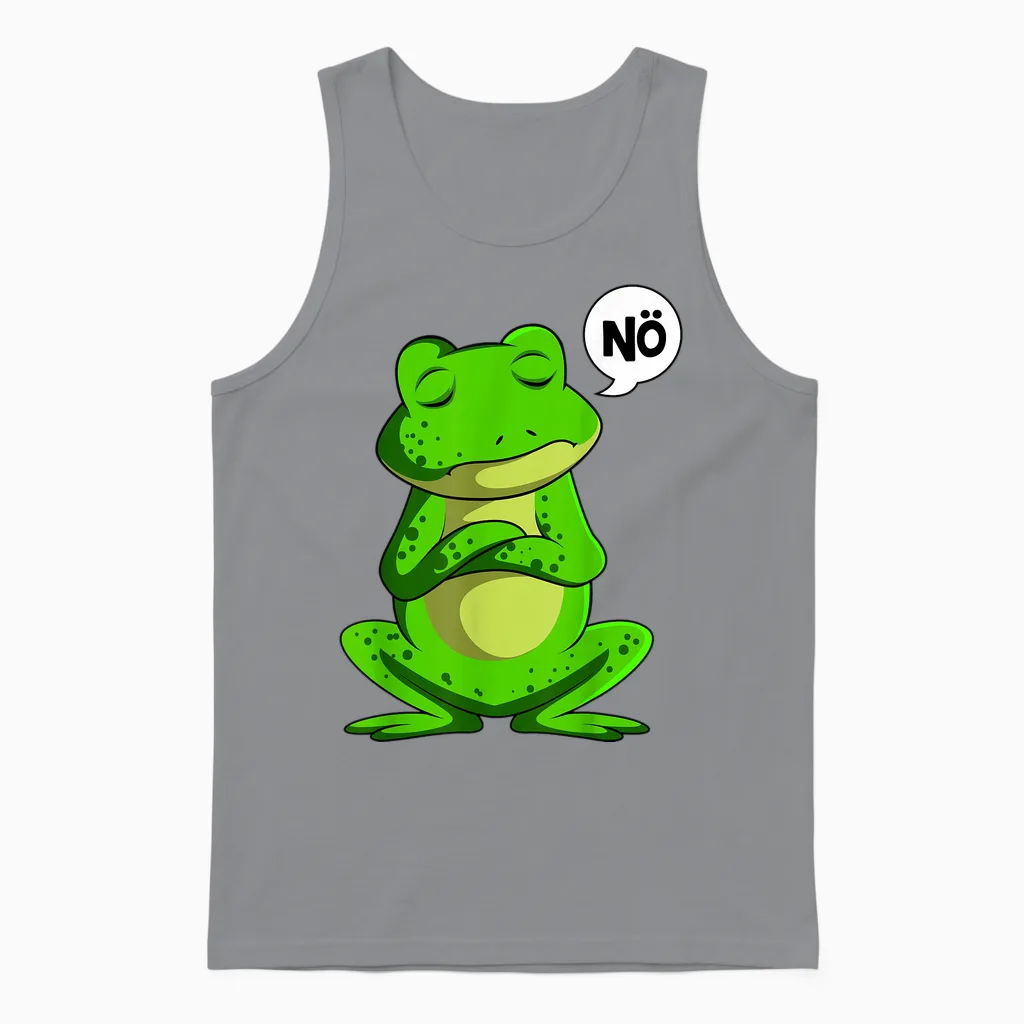 Süße Frosch Liebhaber Geschenke Unisex-Erwachsene Kinder Cartoon T-Shirt Schwarz V-Ausschnitt Halbarm Small Winter 1 Count Unisex Tank Top in Sport Grey