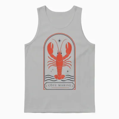 Cote Marine Homard Nautique Côtier Océan Vintage Unisex Tank Top - Ash