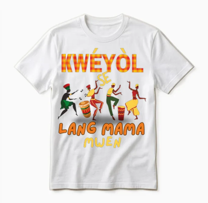 Happy Fete Kweyol Happy Jounen Kweyol Day Saint Lucia Creole Unisex T-Shirt in White