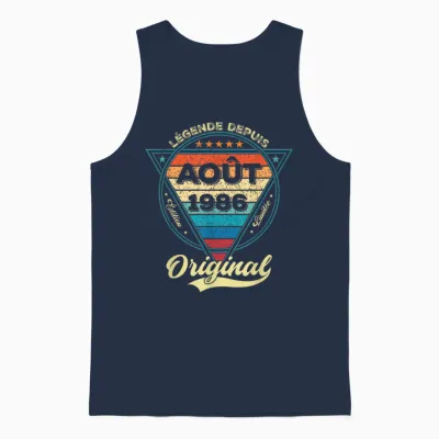 Legend Since August 1986 39th Birthday Unisex Tank Top - Navy