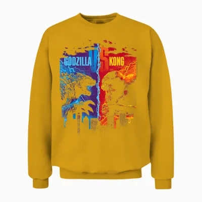 Godzilla X Kong T-Shirt, Unisex-Adults, Short Sleeve, Black, Small Unisex Sweatshirt - Gold