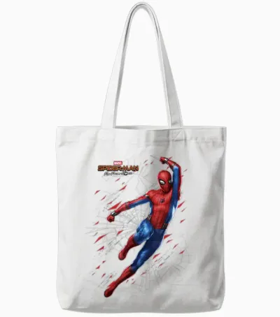 Marvel Spider-Man Far from Home Web Swing Shatter Portrait Tote Bags - White