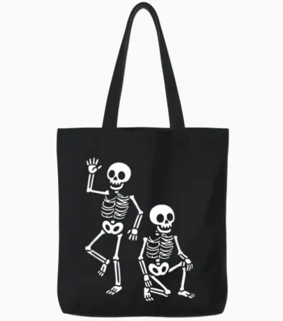 Funny Halloween Trump Skeleton Trump Tote Bags - Black