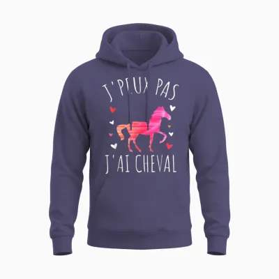 Je Peux Pas J'ai Cheval T-Shirt, Black, S Unisex Hoodie - Heather Sport Dark Navy