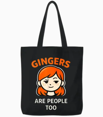 Gingers Are People Too Funny Rousse Humour Tote Bags - Black