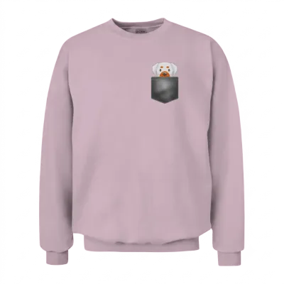 Dog in Pocket Unisex Sweatshirt - Light Pink