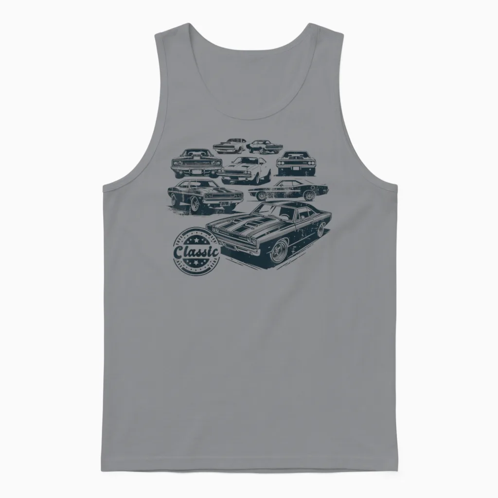 Oldtimer-Kollektion Vintage Muscle Cars Unisex Tank Top in Sport Grey