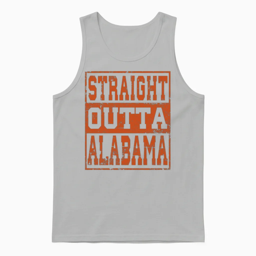 Alabama Straight Outta Alabama Vintage Unisex Tank Top in Ash