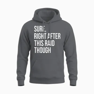Sure Right After This Raid Funny Gift for Gamers Unisex Hoodie - Charcoal
