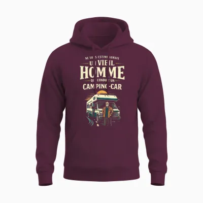 Old Man Motorhome Humor Gift Man Vintage Unisex Hoodie - Maroon