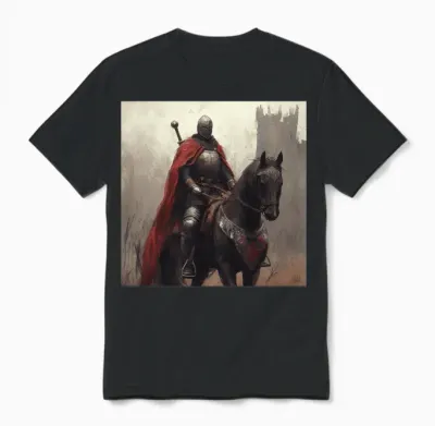 Knight on Horse Unisex T-Shirt - Black