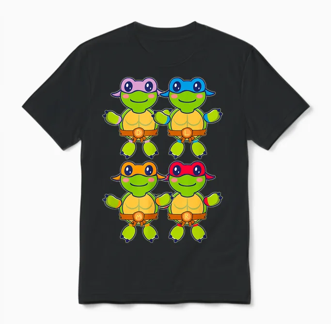 Tmnt Babies Unisex T-Shirt in Black