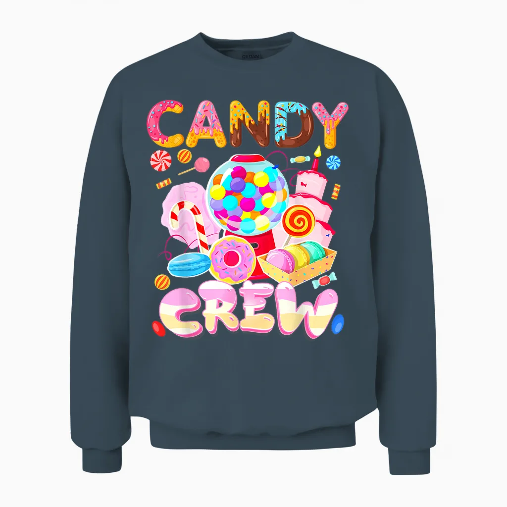 Candy Land Candy Crew Party Halloween Costumes Adult Women Unisex Sweatshirt in Dark Heather