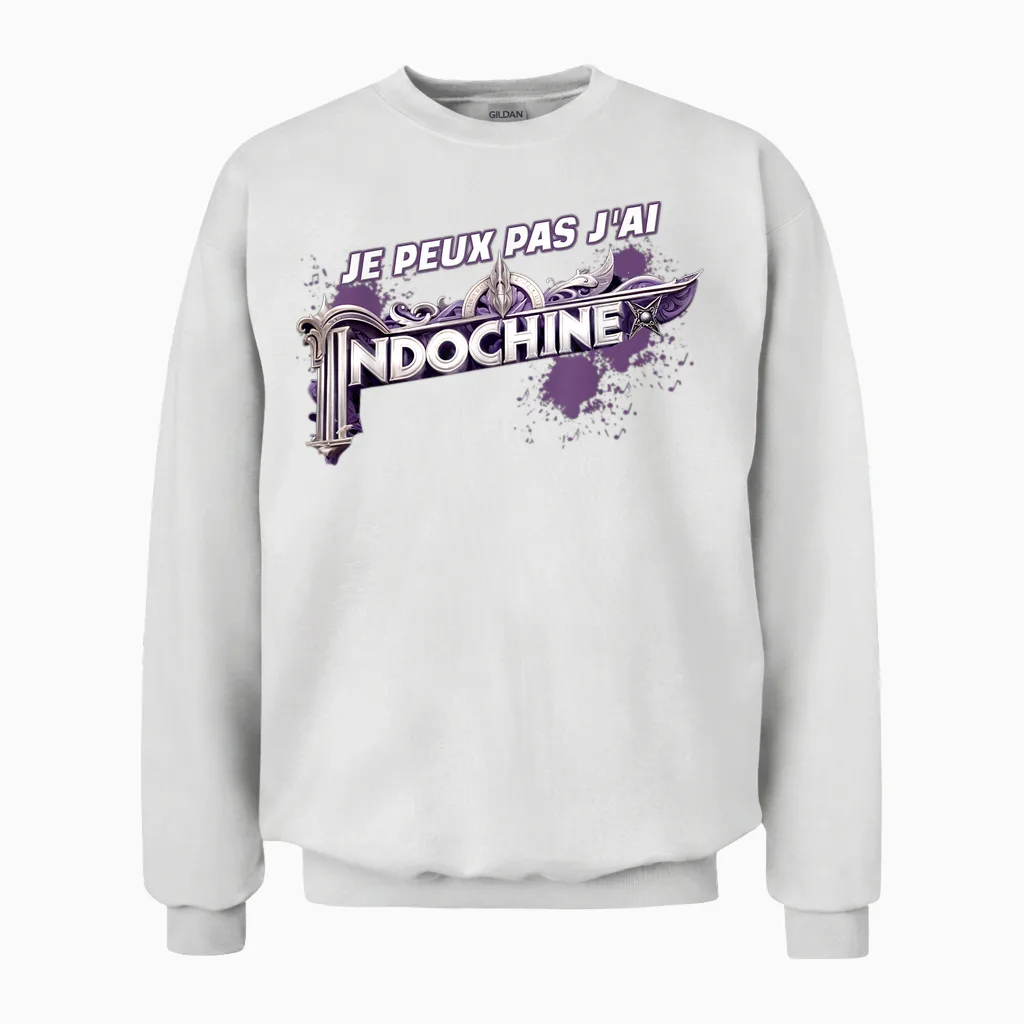 Indochine Design Fan Music Man Woman T-Shirt, Black, S Unisex Sweatshirt in White