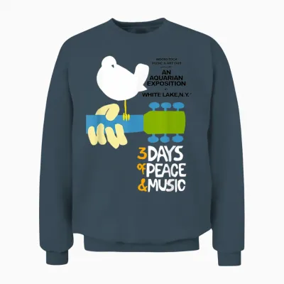 Woodstock Original Event T-Shirt, Gray Unisex Sweatshirt - Dark Heather