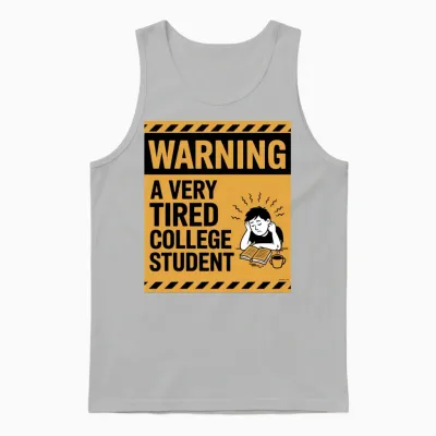 Warning a Very Tired College Student Unisex Tank Top - Ash