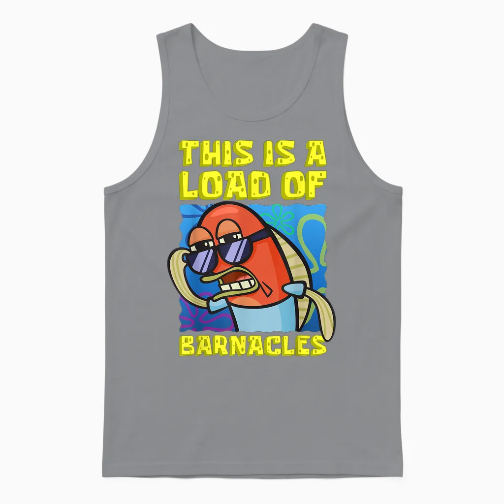 Mademark X Spongebob Squarepants - This Is a Load of Barnacles Funny Spongebob Fish Joke Unisex Tank Top in Sport Grey