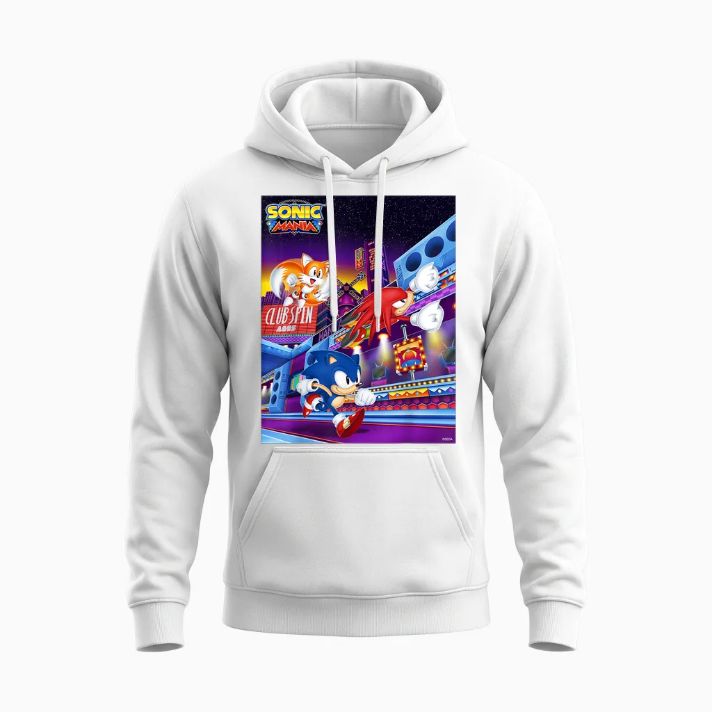 Sonic the Hedgehog - Sonic Mania Club Spin Unisex Hoodie in White