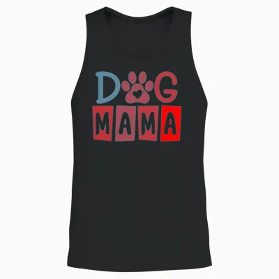 Dog Mama, Dog Lovers Unisex Tank Top - Black