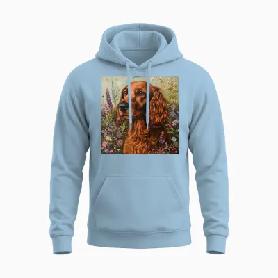 Dog Irish Setter Red Unisex Hoodie - Light Blue