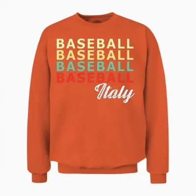 Italy Baseball Retro Color Unisex Sweatshirt - Orange